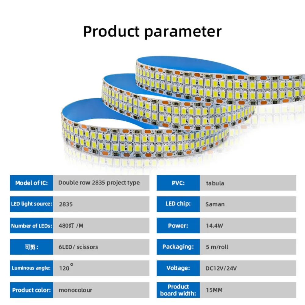 LED LINEAR STRIP 12V24V 15mm 2835 240*2D - Image 6